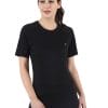 Black T-Shirt for Womens Regular Fit Half Sleeve,