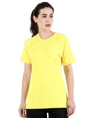 Yellow T-Shirt Womens Regular Fit Half Sleeves,