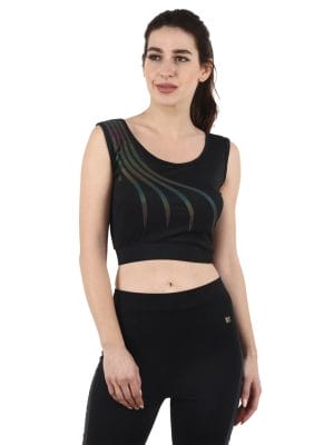 Reflector Print Active Wear Sporty Top,
